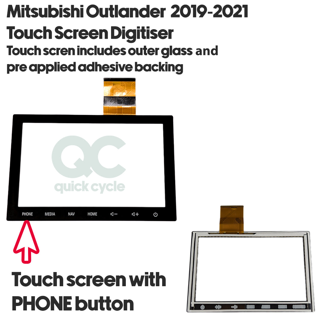 Mitsubishi Outlander 2019, 2020, 2021 Touch screen digitiser replacement part "PHONE BUTTON"