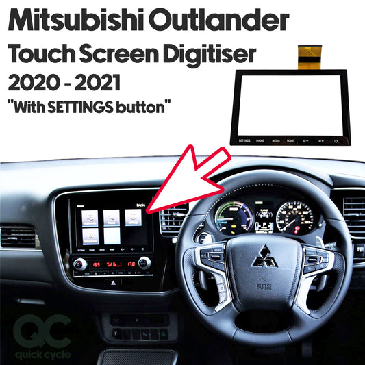 Mitsubishi Outlander 2019, 2020, 2021 Touch screen digitiser replacement part "SETTINGS BUTTON"