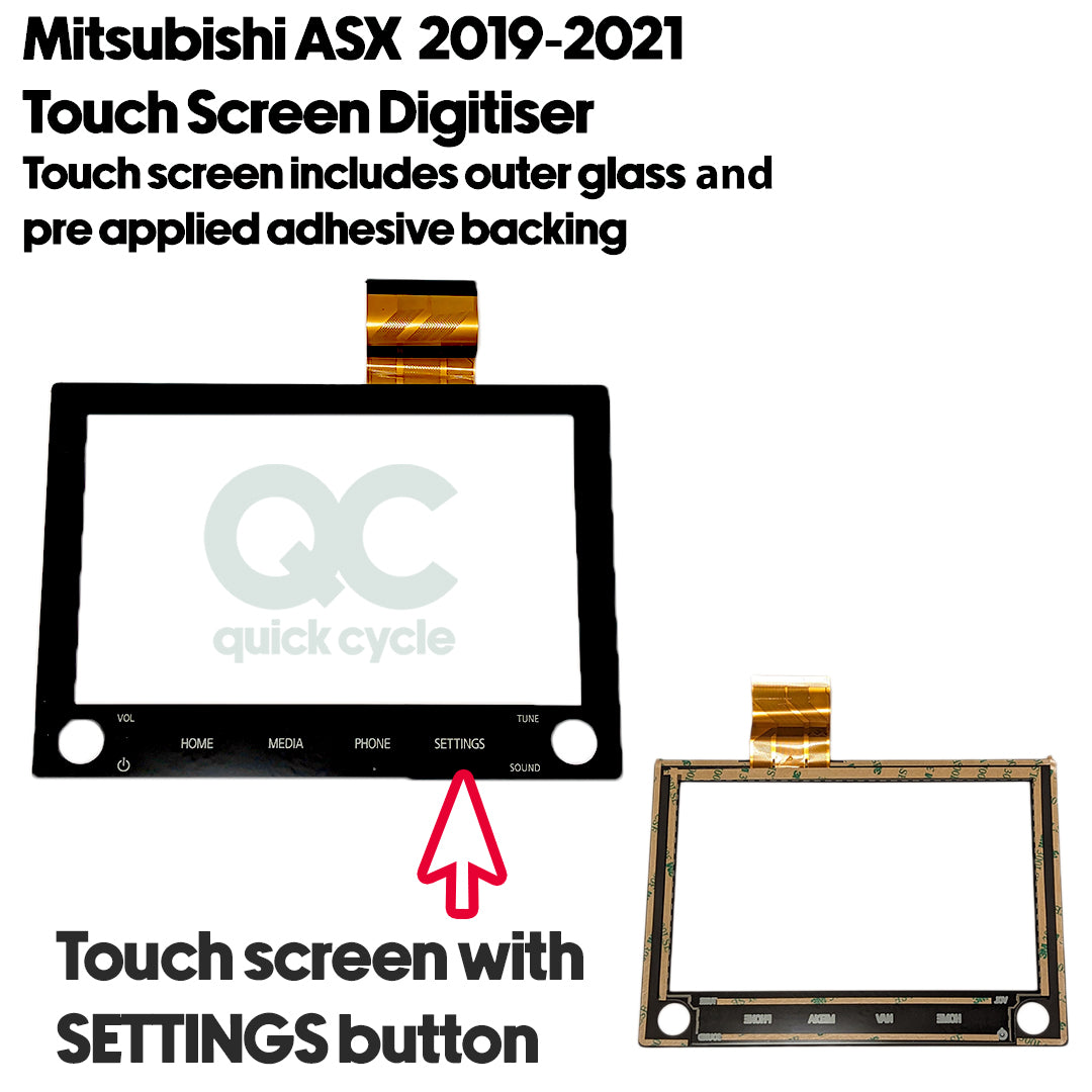 Mitsubishi ASX LCD Touch screen Digitiser phone (SETTINGS) 2019-2022